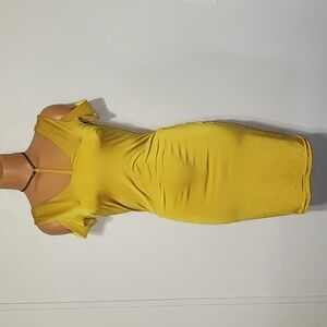 Lette Usa Mini Dress With Black Choker Golden Yellow Size Small